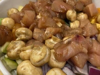 Keptos daržovės su vištienos krūtinėlėmis nekenkiant figūrai Žingsnis 3