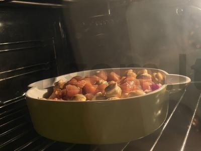 Keptos daržovės su vištienos krūtinėlėmis nekenkiant figūrai Žingsnis 4