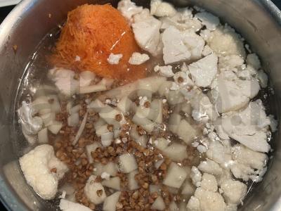 Kūdikių grikių sriuba su kalakutienos žiediniais kopūstais Žingsnis 5