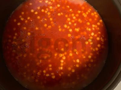 Pomidorų sriuba su raudonaisiais lęšiais multicooker įrenginyje Žingsnis 3