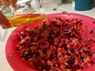 Pasninko salotos "Vinaigretė be žirnelių" Žingsnis 7
