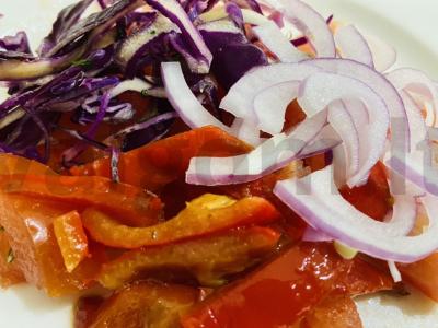 Vitaminų salotos "Raudonos" su daržovėmis Žingsnis 5