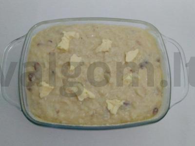 Ryžių pudingas su manų kruopomis ir sultenėmis Žingsnis 3