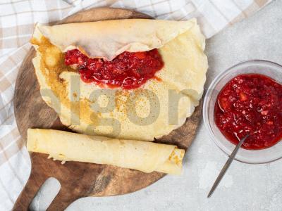 Gardūs braškių blyneliai Žingsnis 4