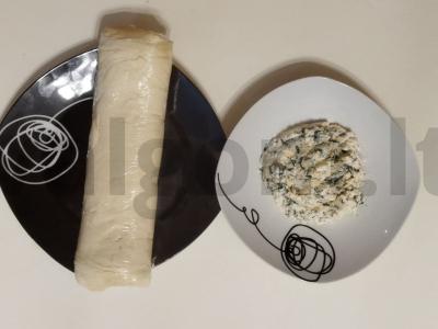 Sluoksniuotos tešlos pyragai su krapais Žingsnis 1