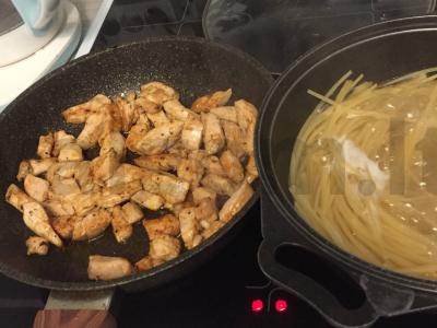 Makaronai su kalakutiena Žingsnis 2