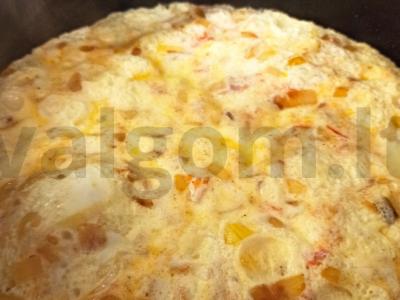 Omletas su daržovėmis ir juodaisiais pipirais Žingsnis 7