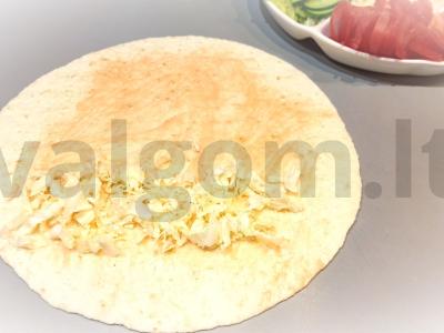 Šavarma tortilijoje Žingsnis 4