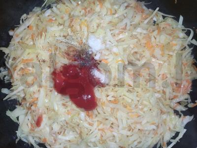 Aromatingi troškinti kopūstai su žirneliais Žingsnis 2