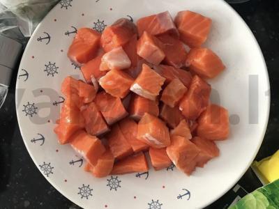 Makaronai su lašiša ir špinatais Žingsnis 1