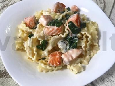 Makaronai su lašiša ir špinatais Žingsnis 8