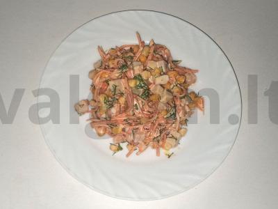 Gardžios salotos su korėjietiškomis morkomis ir vištienos krūtinėle pagrindine nuotrauka