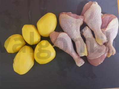 Vištiena ir bulvės kepimo maišelyje Žingsnis 1