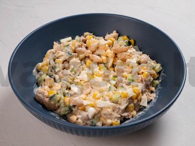 Žuvies salotos su pupelėmis ir kukurūzais Žingsnis 3