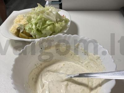 Naminė šavarma su kiauliena, sūriu, daržovėmis ir grietine Žingsnis 2