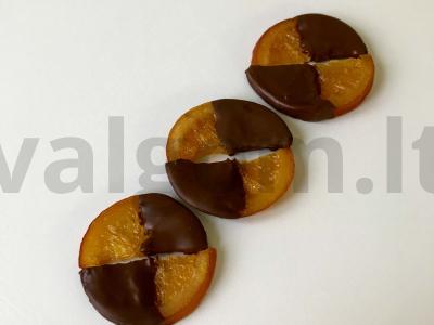 Apelsinų skiltelės, padengtos šokoladu pagrindine nuotrauka