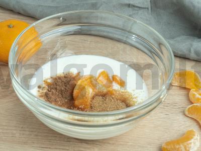 Kefyro ir mandarinų gėrimas su kakava Žingsnis 2