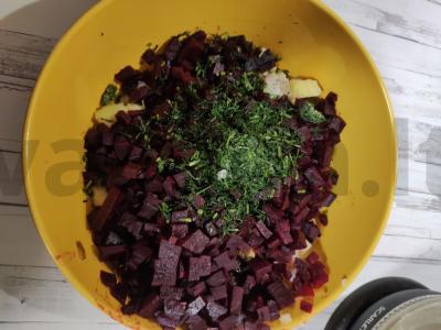 Vinaigrette be morkų Žingsnis 8