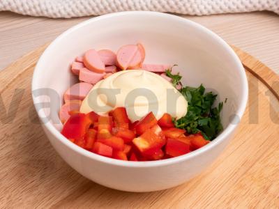 Bagetė su dešros ir majonezo įdaru Žingsnis 2