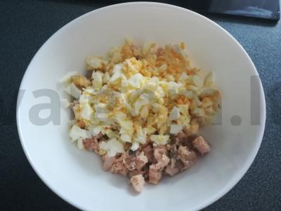 Salotos "Auksinė žuvelė" su rausvąja lašiša Žingsnis 2