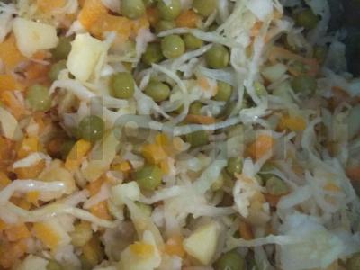 Vinaigrette su raugintais kopūstais ir agurkais Žingsnis 7
