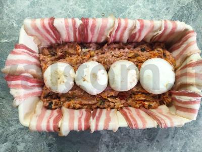 Sultingas mėsos terinas šoninėje su daržovėmis ir grybais Žingsnis 3