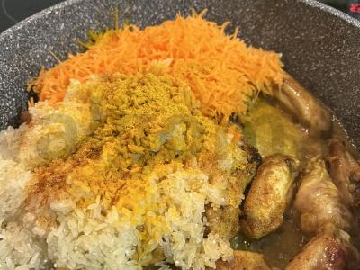 Kario ryžiai su vištiena Žingsnis 3