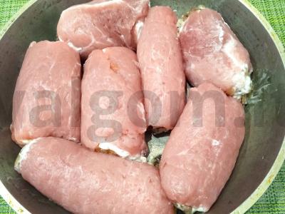 Mėsos suktinukai su varškės ir grybų įdaru Žingsnis 6