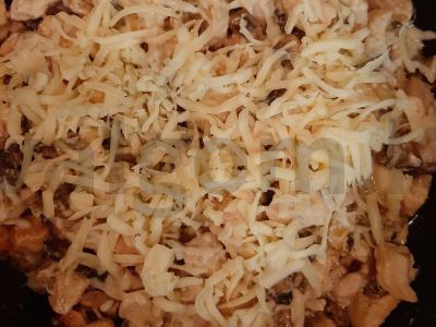 Makaronai su vištiena, sūriu ir grybais grietinės padaže Žingsnis 5