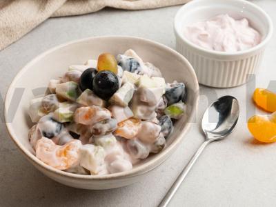 Vaisių salotos su mandarinais ir vynuogėmis Žingsnis 4