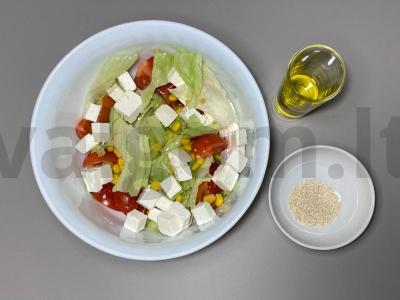 Salotos "Roma" su sezamo sėklomis Žingsnis 2