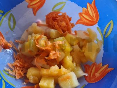 Moliūgų ir morkų keksas. Žingsnis 1