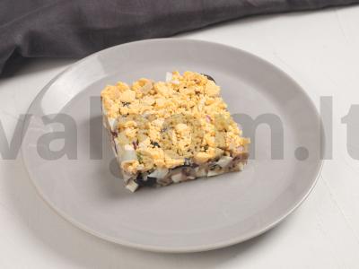 Žuvies pašteto salotos su alyvuogėmis ir raudonaisiais svogūnais Žingsnis 8