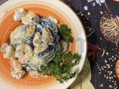 Makaronai su jūros gėrybėmis pagrindine nuotrauka