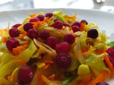 Vitaminų salotos su spanguolėmis pagrindine nuotrauka
