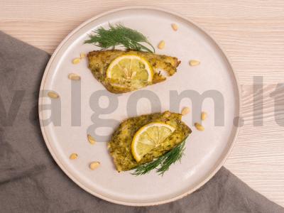 Ešerys, keptas su pesto padažu pagrindine nuotrauka