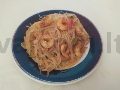 Wok su jūros gėrybėmis ir daržovėmis pagrindine nuotrauka