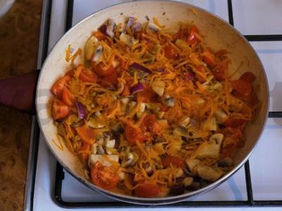 Ryžiai su daržovėmis ir grybais Žingsnis 6