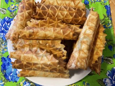 Vienos traškūs vafliai pagrindine nuotrauka