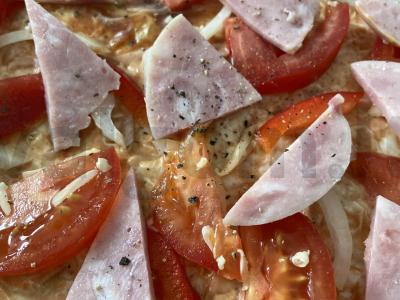 Greita kumpio pica ant tortilijos. Žingsnis 13