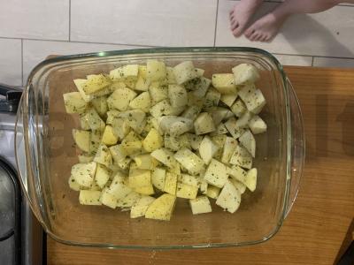 Barsky bulvių ir grybų garnyras Žingsnis 1