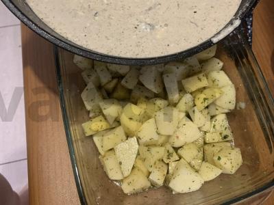 Barsky bulvių ir grybų garnyras Žingsnis 3