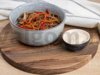 Soba su daržovėmis ir aštriu grietinės padažu Žingsnis 6