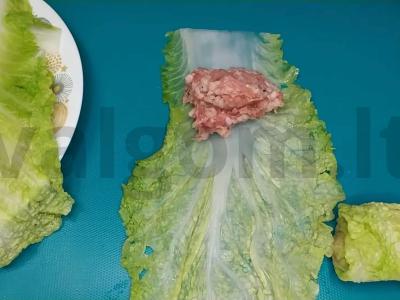 Pekino kopūstų įdaryti kiaulienos farširuoti kopūstai Žingsnis 4