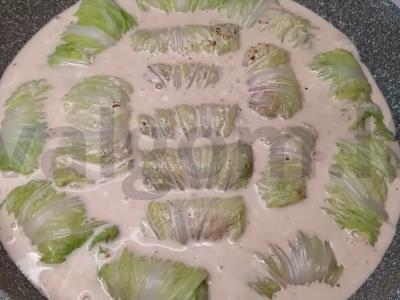 Pekino kopūstų įdaryti kiaulienos farširuoti kopūstai Žingsnis 6