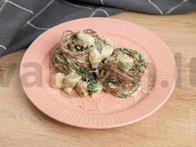 Soba su varške, vištiena ir špinatais Žingsnis 5