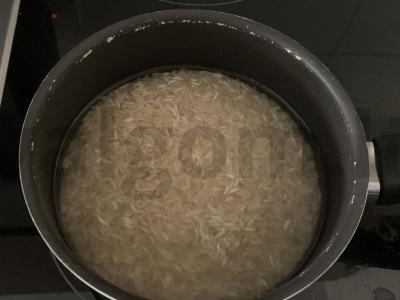 Ryžiai su daržovėmis ir pupelėmis Žingsnis 1