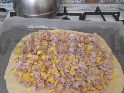 Pyragas su bulvėmis ir malta mėsa Žingsnis 6