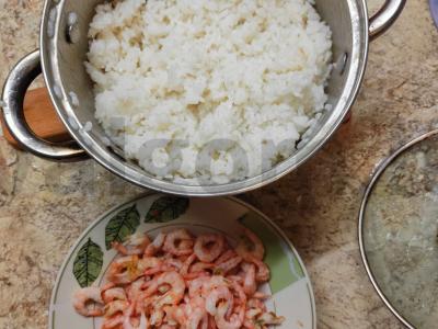 Paella su krevetėmis Žingsnis 1