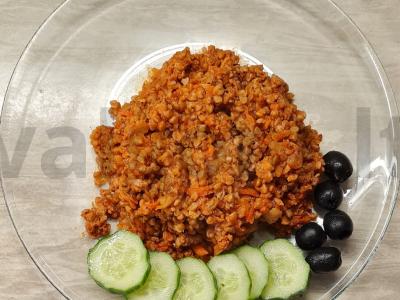 Grikių "Po-kupechecheski" su malta jautiena pagrindine nuotrauka